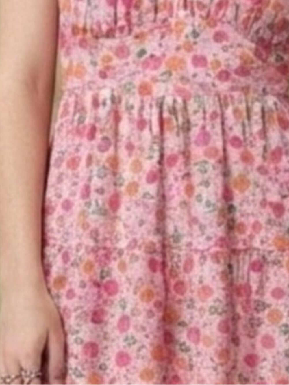 y2k women milkmaid mini dress large pink fairycore ditsy floral cottagecore